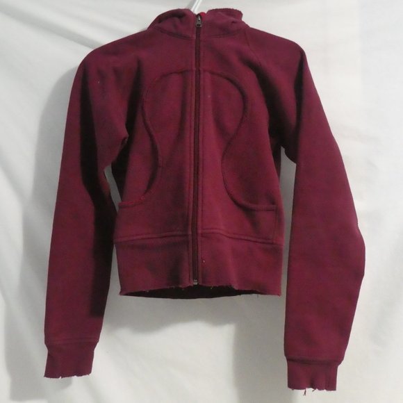 LULULEMON ATHLETICA CANADA | Burgundy Zip-Up Scuba Hoodie / Hooded Jacket - Picture 2 of 16